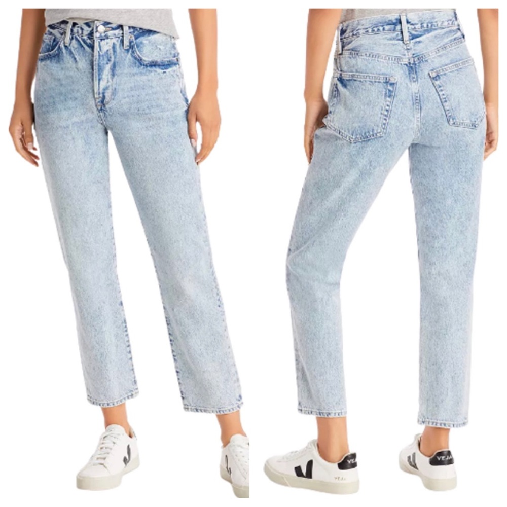 FRAME DENIM Le Original High Rise Slim Straight Leg Jeans Richlake - Picture 1 of 8